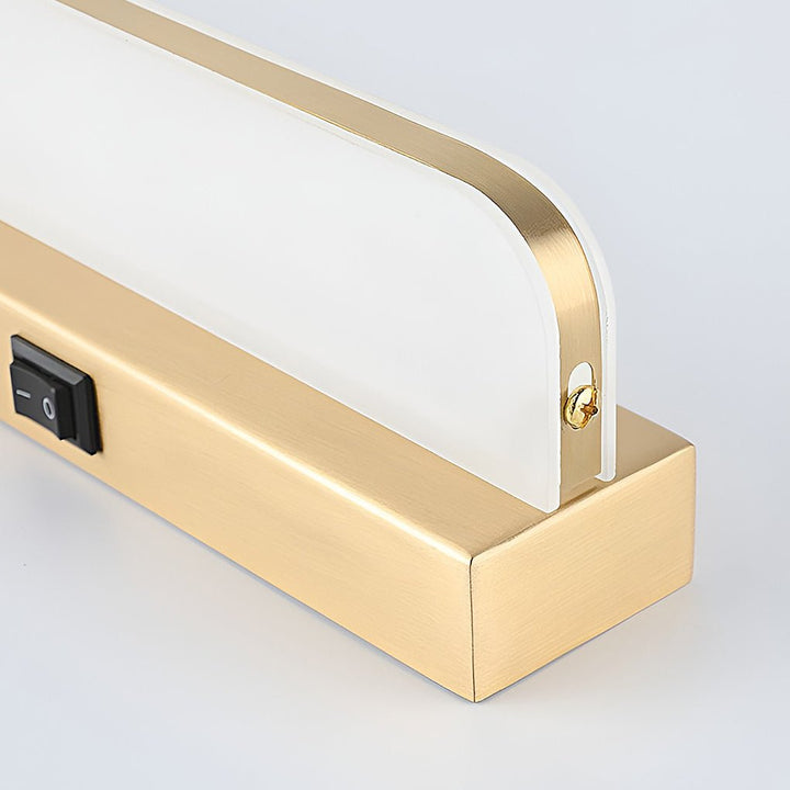 LED Bathroom Vanity Light with Wall-Mounted Panel and Polished Iron Trim | Kalsten