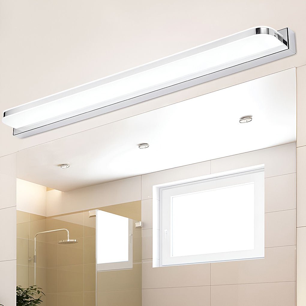 LED Bathroom Vanity Light with Wall-Mounted Panel and Polished Iron Trim | Kalsten