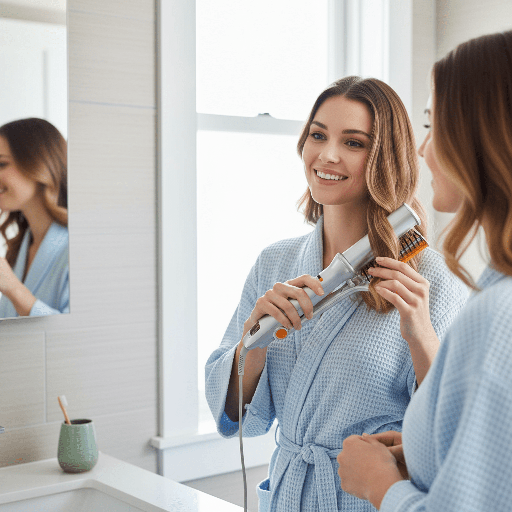 Kalsten | STYLESPIN – 2-in-1 Rotating Hair Brush with Adjustable Heat Settings