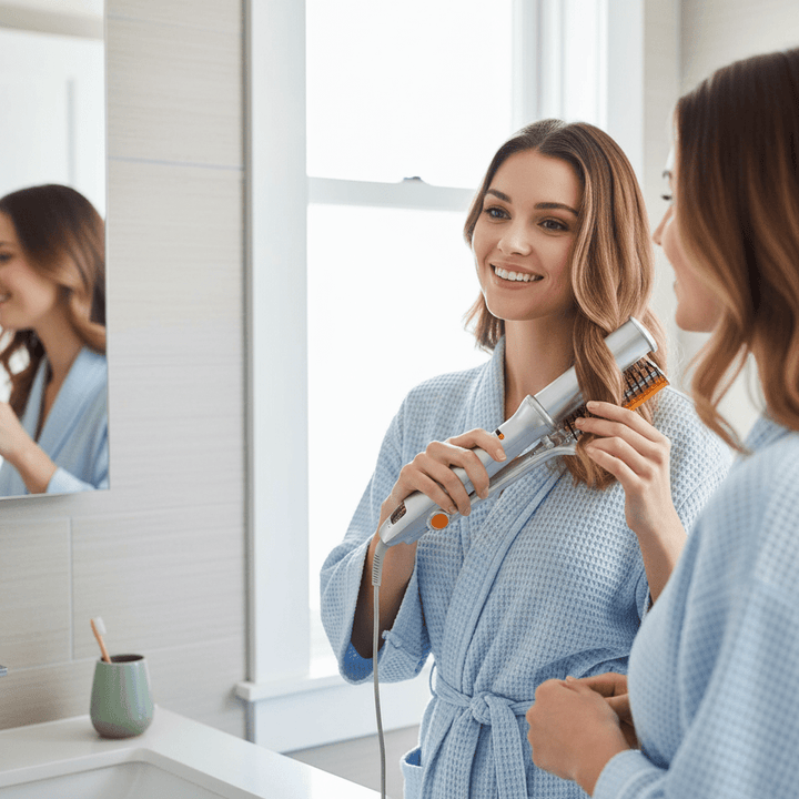 Kalsten | STYLESPIN – 2-in-1 Rotating Hair Brush with Adjustable Heat Settings