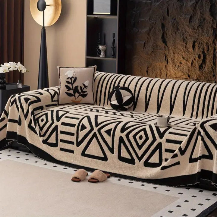 Modern Geometric Cotton Sofa Cover Kalsten
