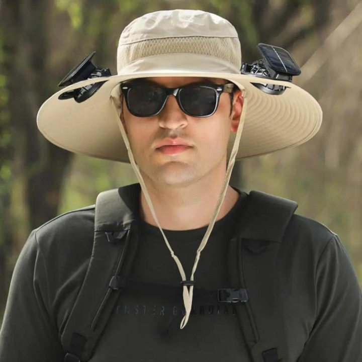 Solar energy hat with fan and UV protection - SolarCool VentiHat | Kalsten