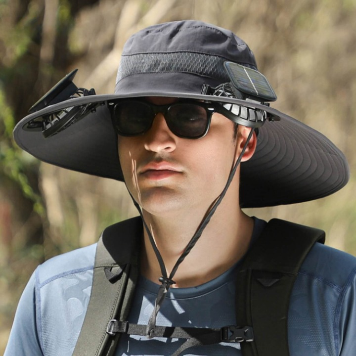 Solar energy hat with fan and UV protection - SolarCool VentiHat | Kalsten