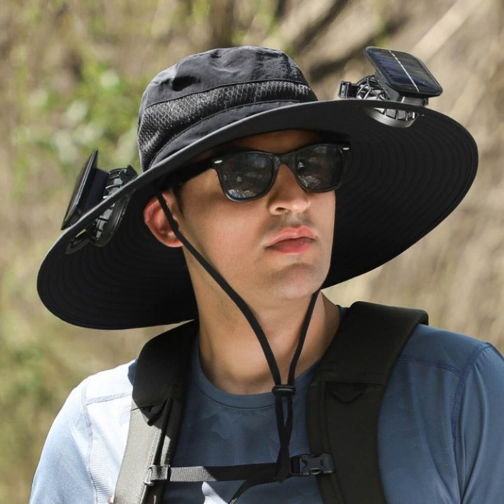 Solar energy hat with fan and UV protection - SolarCool VentiHat | Kalsten