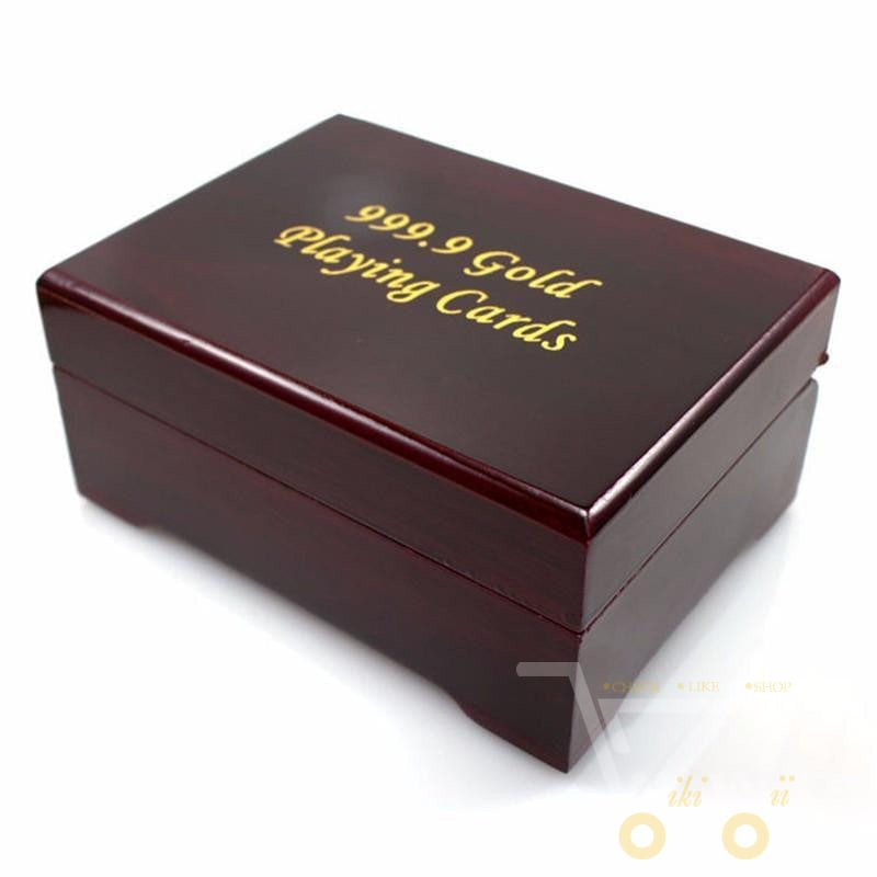 Kalsten | 24K Gold Plated Playing Card with Wood - Style Box