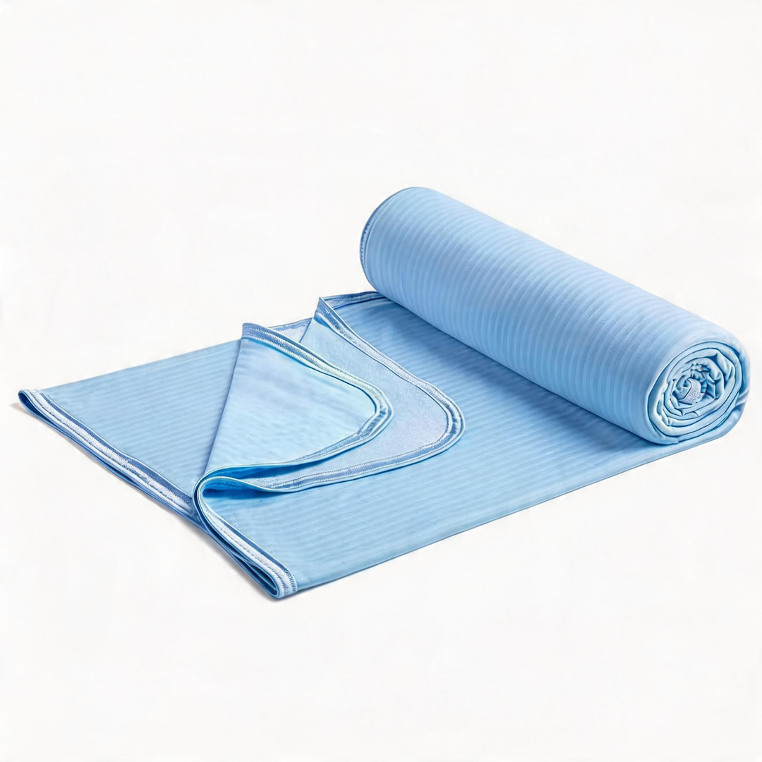 Cool Fiber Q-Max 0.4 Double-Sided Ice Silk Cooling Blanket – Lake Blue | Kalsten