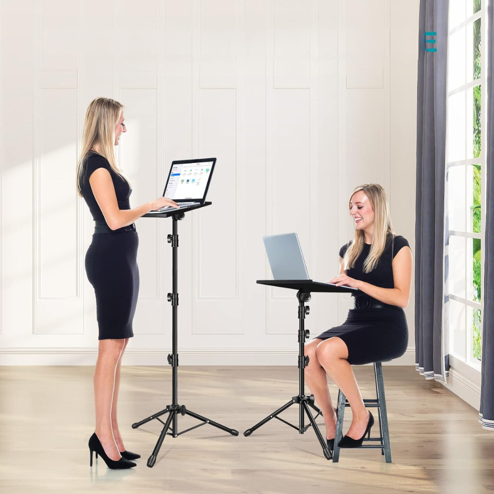 Adjustable Folding Laptop Table Stand with detachable tyres and 2 Trays for Comfort everywhere Kalsten