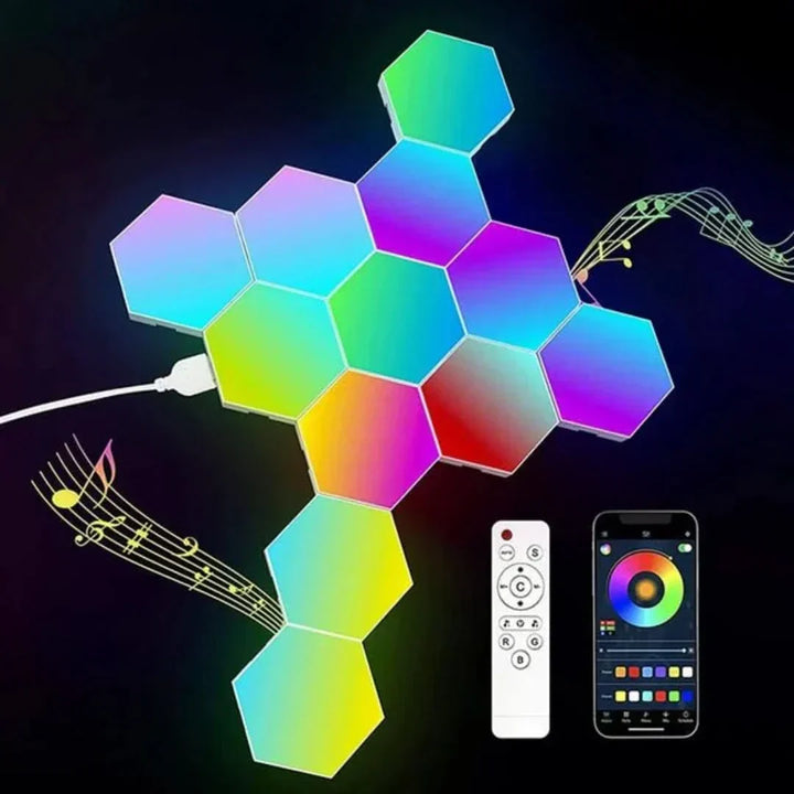RGB Hexagon LED Wall Panels – Music Sync