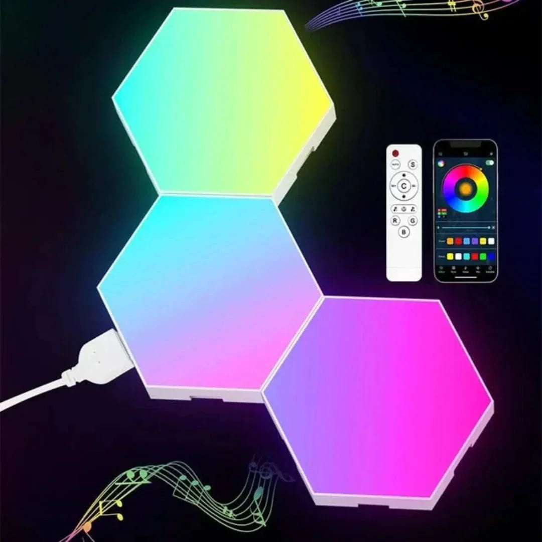 RGB Hexagon LED Wall Panels – Music Sync