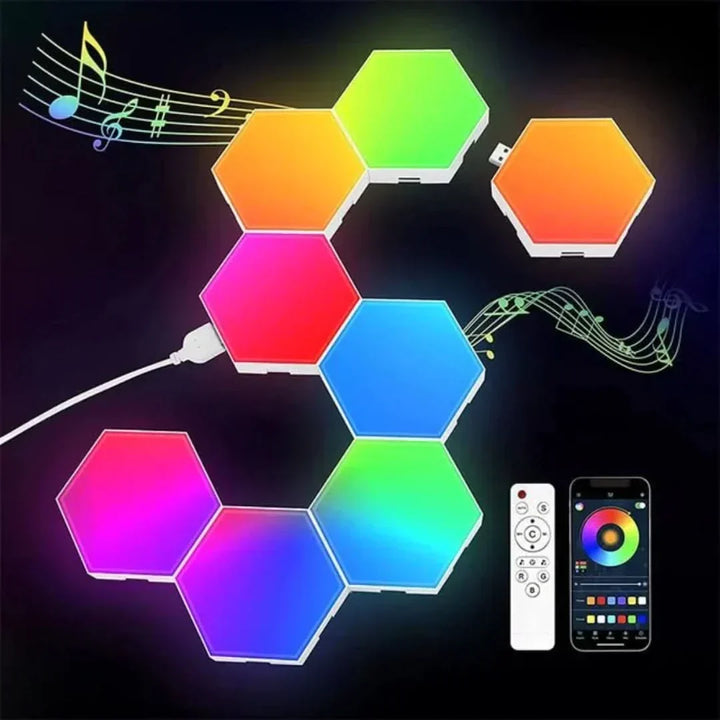 RGB Hexagon LED Wall Panels – Music Sync