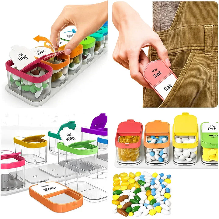 Large 7-Day Case – Moisture-Proof BPA-Free Compartments – Ideal for Seniors & Carers Kalsten