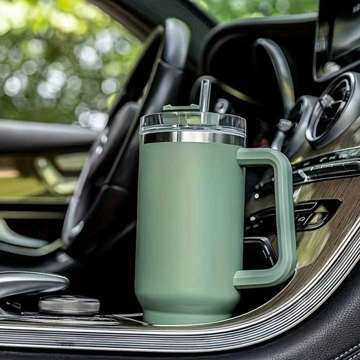 Tumbler Thermo mug 1200 ml with handle, lid and straw | Kalsten