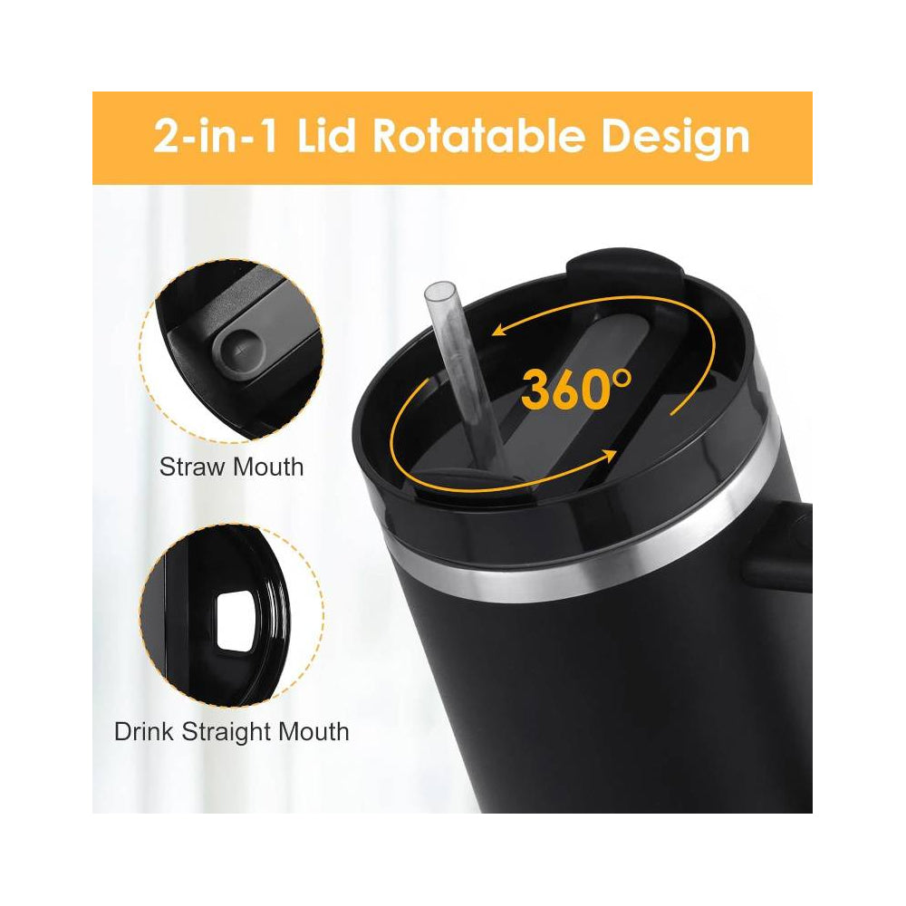Tumbler Thermo mug 1200 ml with handle, lid and straw | Kalsten