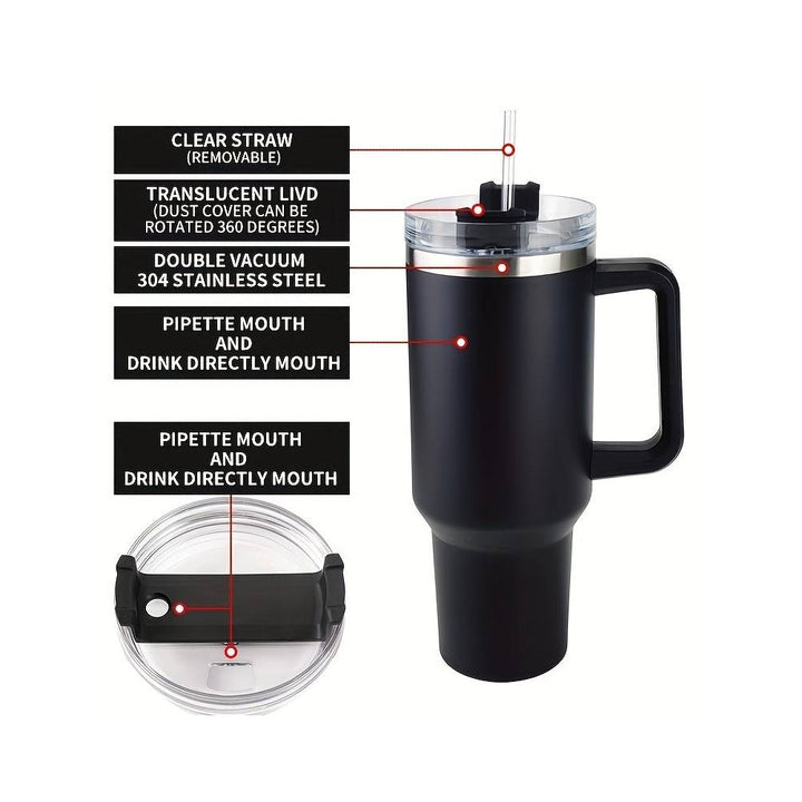 Tumbler Thermo mug 1200 ml with handle, lid and straw | Kalsten