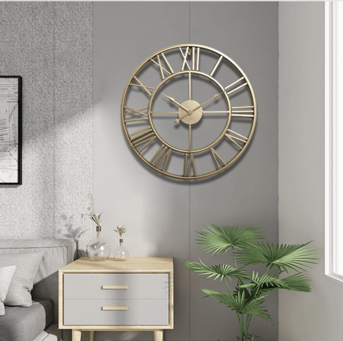 Skanto | TIMEMESH – Skeleton Wall Clock with Silent, Non-Ticking Mechanism
