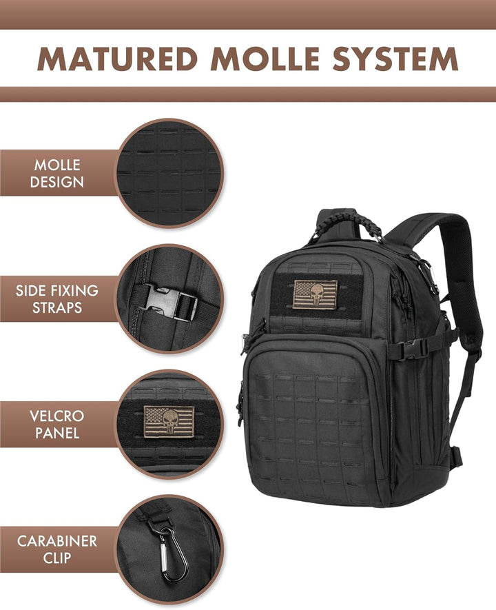 35L Outdoor Tactical Backpack with Molle System and Laptop Storage | Kalsten