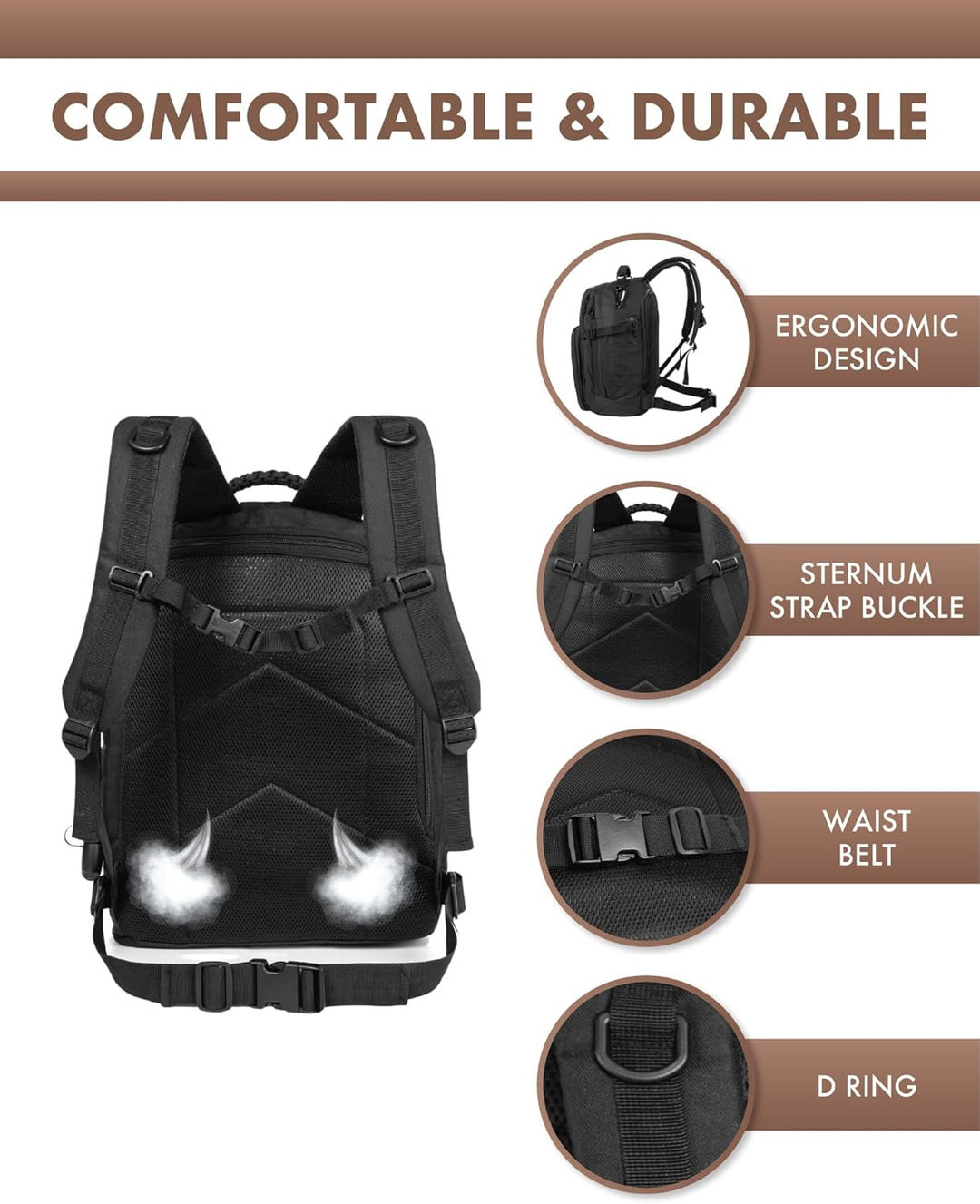 35L Outdoor Tactical Backpack with Molle System and Laptop Storage | Kalsten
