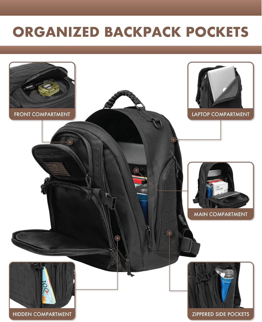 35L Outdoor Tactical Backpack with Molle System and Laptop Storage | Kalsten