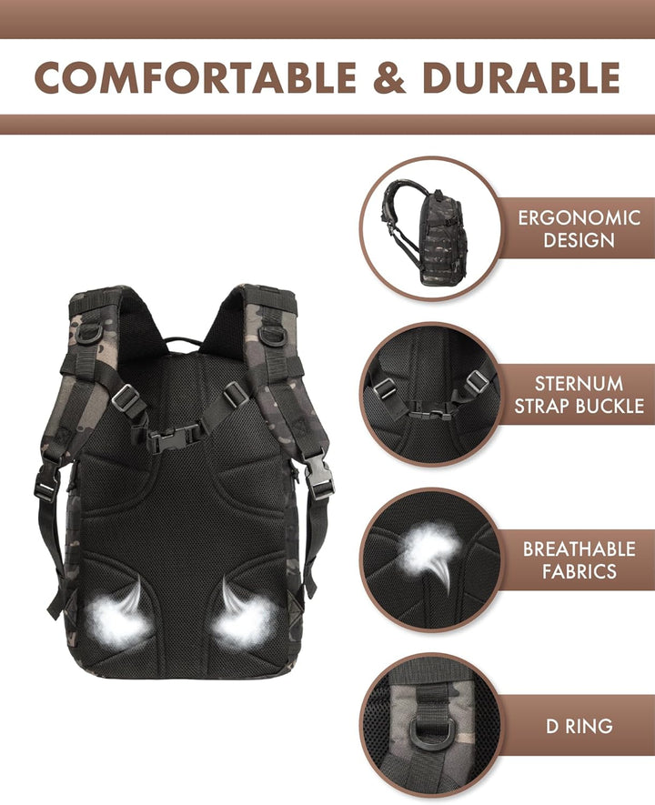 35L Outdoor Tactical Backpack with Molle System and Laptop Storage | Kalsten