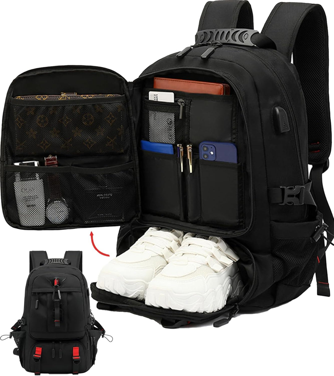 60L Waterproof Travel Laptop Backpack with USB Port & Shoe Compartment | Kalsten