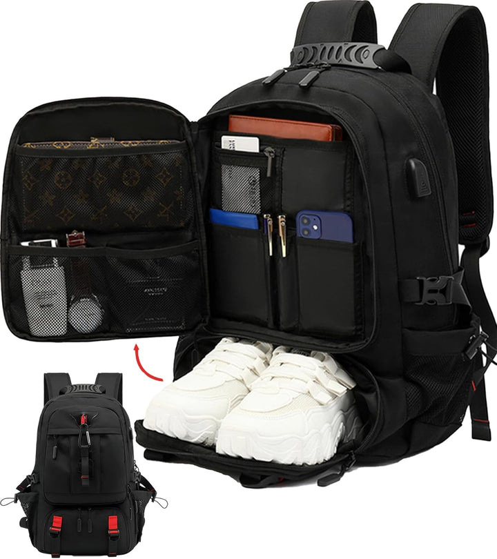 60L Waterproof Travel Laptop Backpack with USB Port & Shoe Compartment | Kalsten