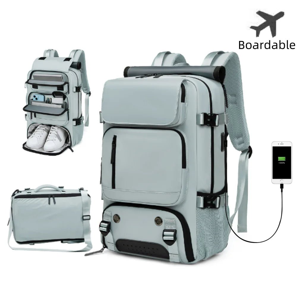 Kalsten | TRAVELMAX Pack – Waterproof Travel Backpack with USB Port, Shoe Compartment & Anti-Theft Pocket
