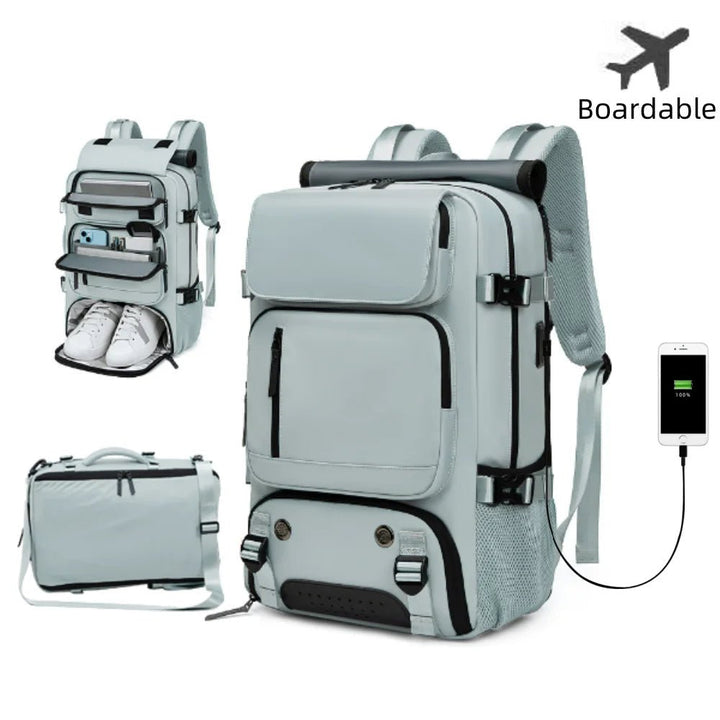 Kalsten | TRAVELMAX Pack – Waterproof Travel Backpack with USB Port, Shoe Compartment & Anti-Theft Pocket