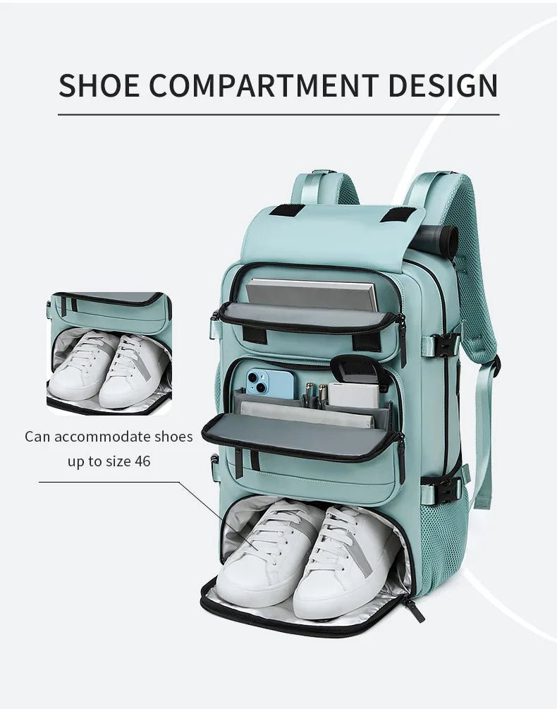 Kalsten | TRAVELMAX Pack – Waterproof Travel Backpack with USB Port, Shoe Compartment & Anti-Theft Pocket