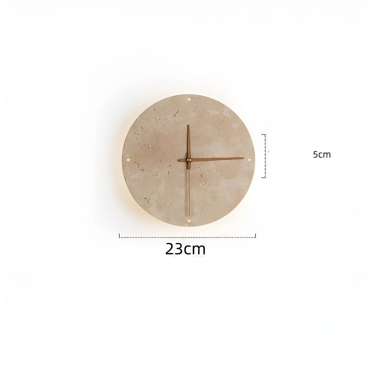 Travertine Wall Clock with LED Light – Minimalist & Decorative | High-Quality Natural Stone Clock | Karnz