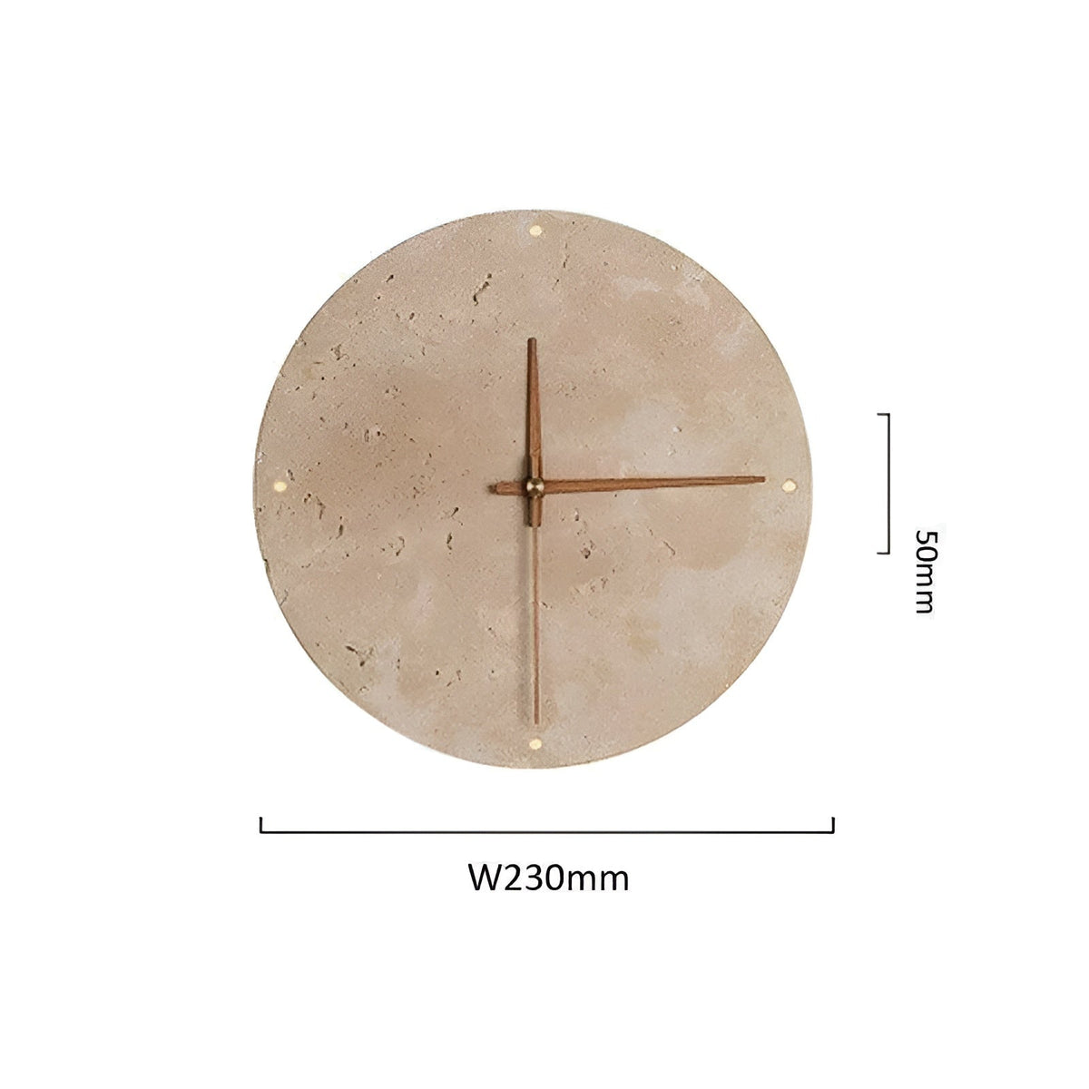 Travertine Wall Clock with LED Light – Minimalistic & Decorative | High-Quality Natural Stone Clock | Bowlift