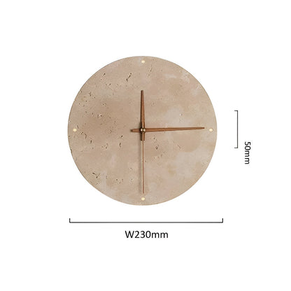 Travertine Wall Clock with LED Light – Minimalist & Decorative | High-Quality Natural Stone Clock | Karnz