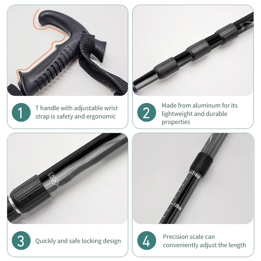 TrekPixin Adjustable T-Handle Hiking Poles | Karnz