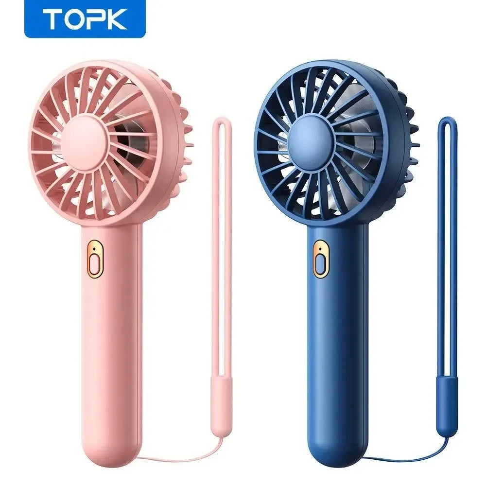 1800mAh Rechargeable Mini Portable Fan - USB Personal Handheld Electric Fan with 3 Speeds for Room, Camping, and Indoor Use - Trekker Essentials