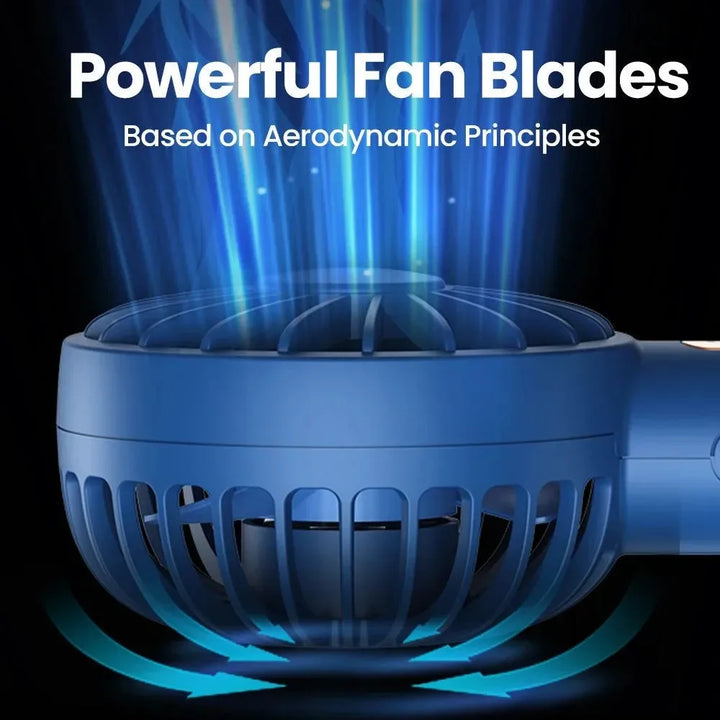 1800mAh Rechargeable Mini Portable Fan - USB Personal Handheld Electric Fan with 3 Speeds for Room, Camping, and Indoor Use | Kalsten