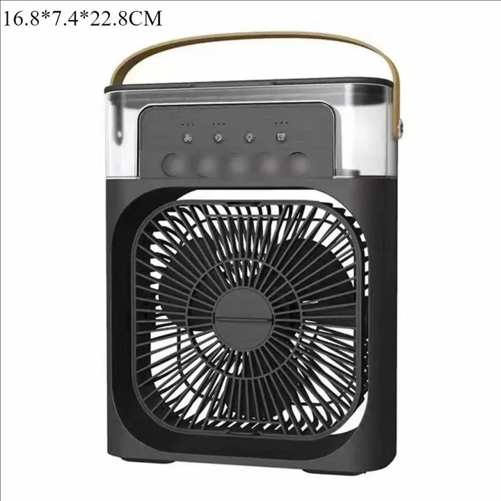 3-in-1 Portable Air Cooler with LED Lights – USB-Powered Desktop Fan, Humidifier & Night Light | Kalsten
