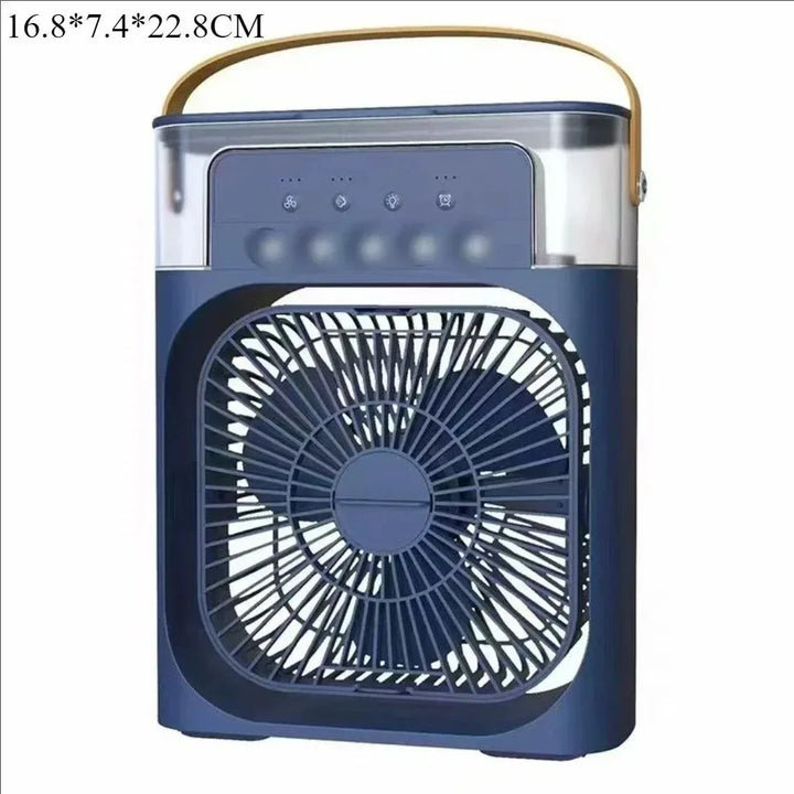 3-in-1 Portable Air Cooler with LED Lights – USB-Powered Desktop Fan, Humidifier & Night Light | Kalsten