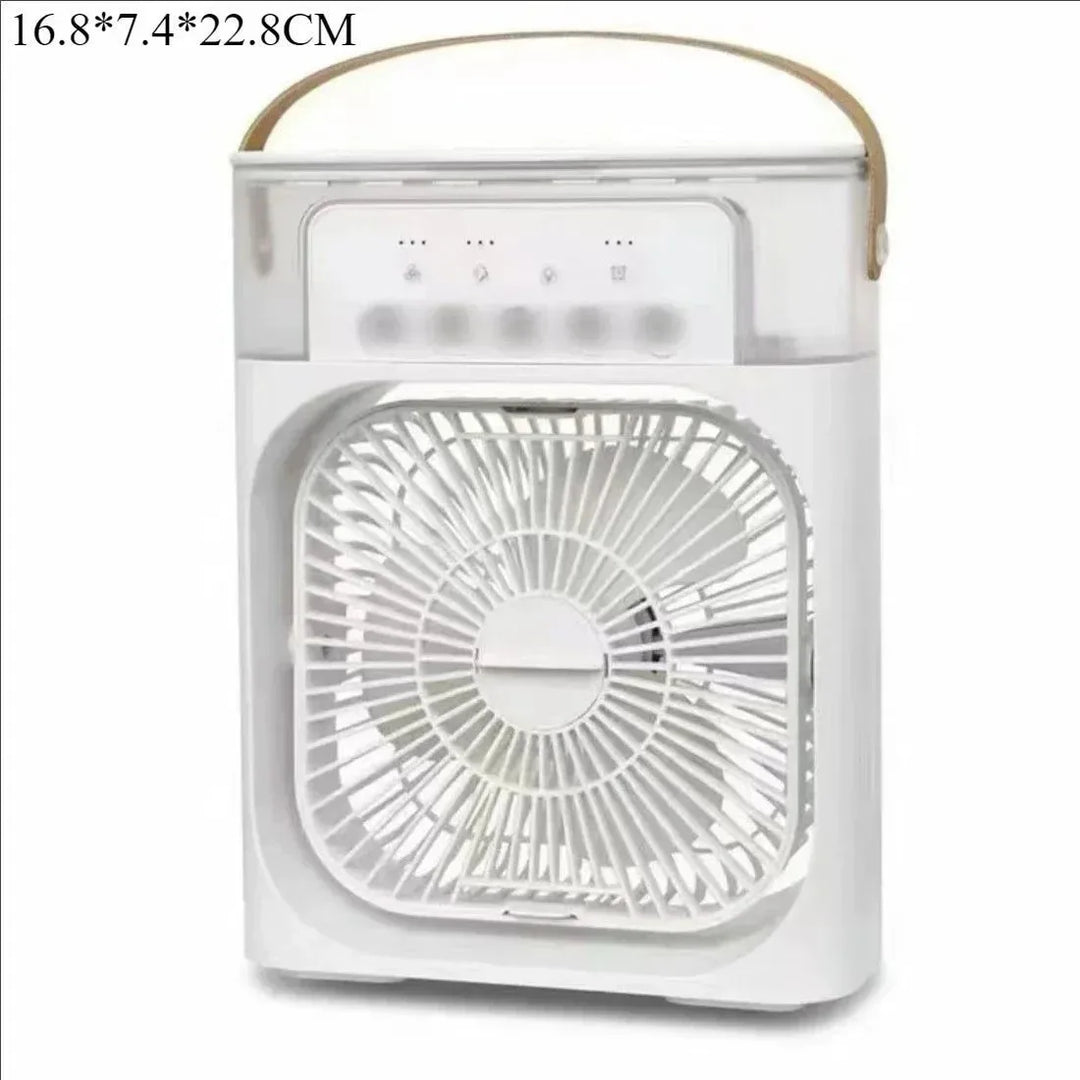 3-in-1 Portable Air Cooler with LED Lights – USB-Powered Desktop Fan, Humidifier & Night Light | Kalsten