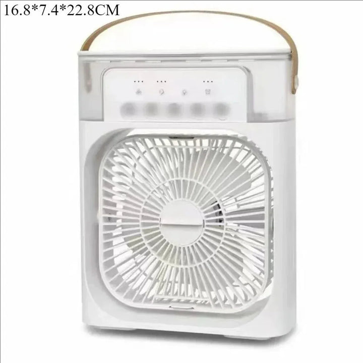 3-in-1 Portable Air Cooler with LED Lights – USB-Powered Desktop Fan, Humidifier & Night Light | Kalsten