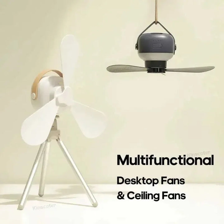 7200mAh Outdoor Camping Fan – Cordless Ceiling Fan with LED Light & Remote Control | Kalsten