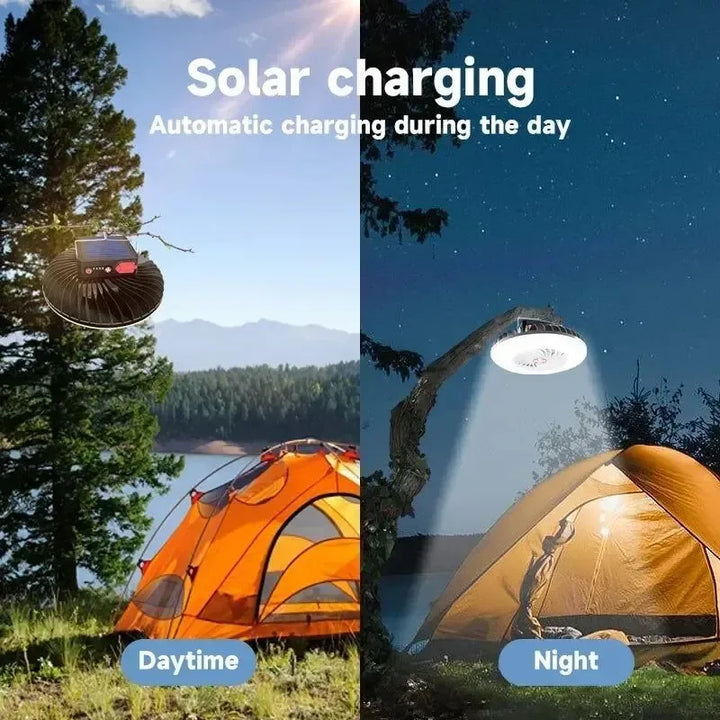 Multifunctional Camping Tool - TYPE-C/Solar Powered Charging LED Camping Light Fan | Kalsten