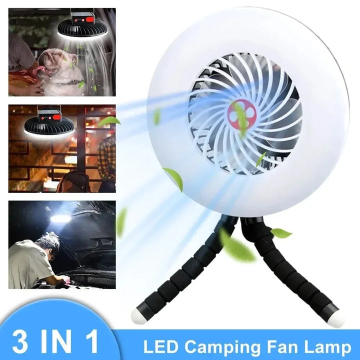 Multifunctional Camping Tool - TYPE-C/Solar Powered Charging LED Camping Light Fan | Kalsten