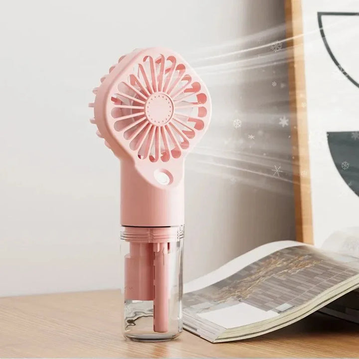 Portable Rechargeable Handheld Misting Fan - Battery Operated USB Mini Air Conditioner for Travel and Outdoor Use | Kalsten