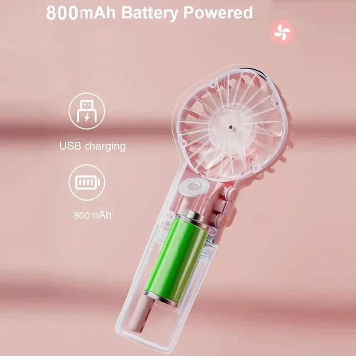 Portable Rechargeable Handheld Misting Fan - Battery Operated USB Mini Air Conditioner for Travel and Outdoor Use | Kalsten