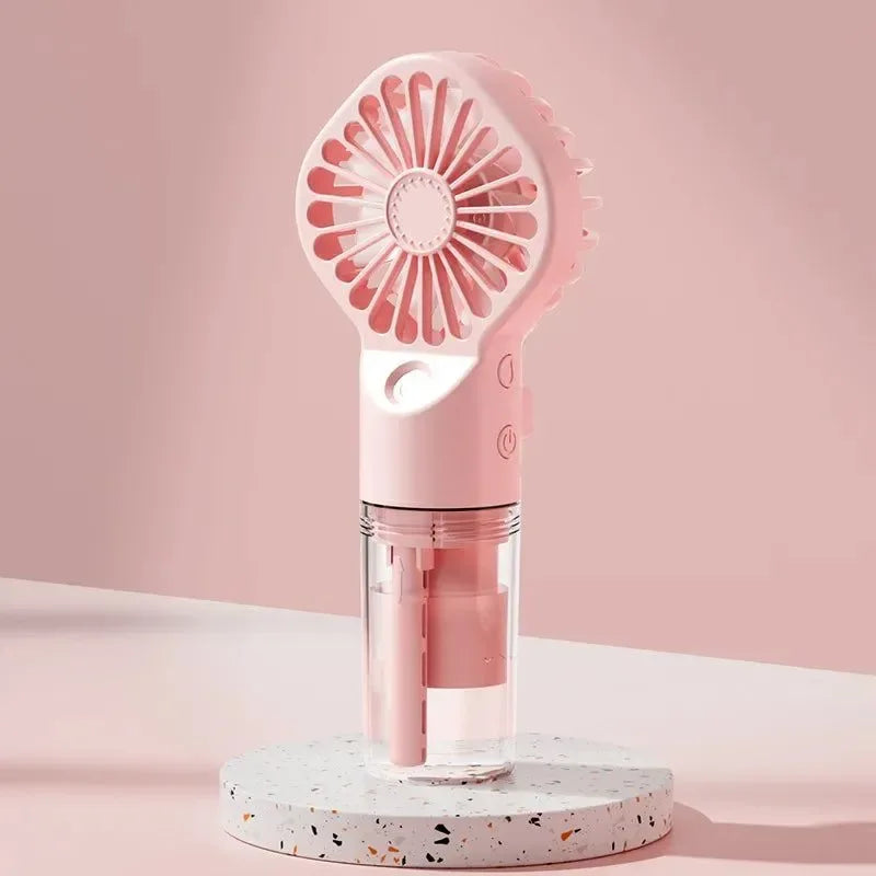 Portable Rechargeable Handheld Misting Fan - Battery Operated USB Mini Air Conditioner for Travel and Outdoor Use | Kalsten