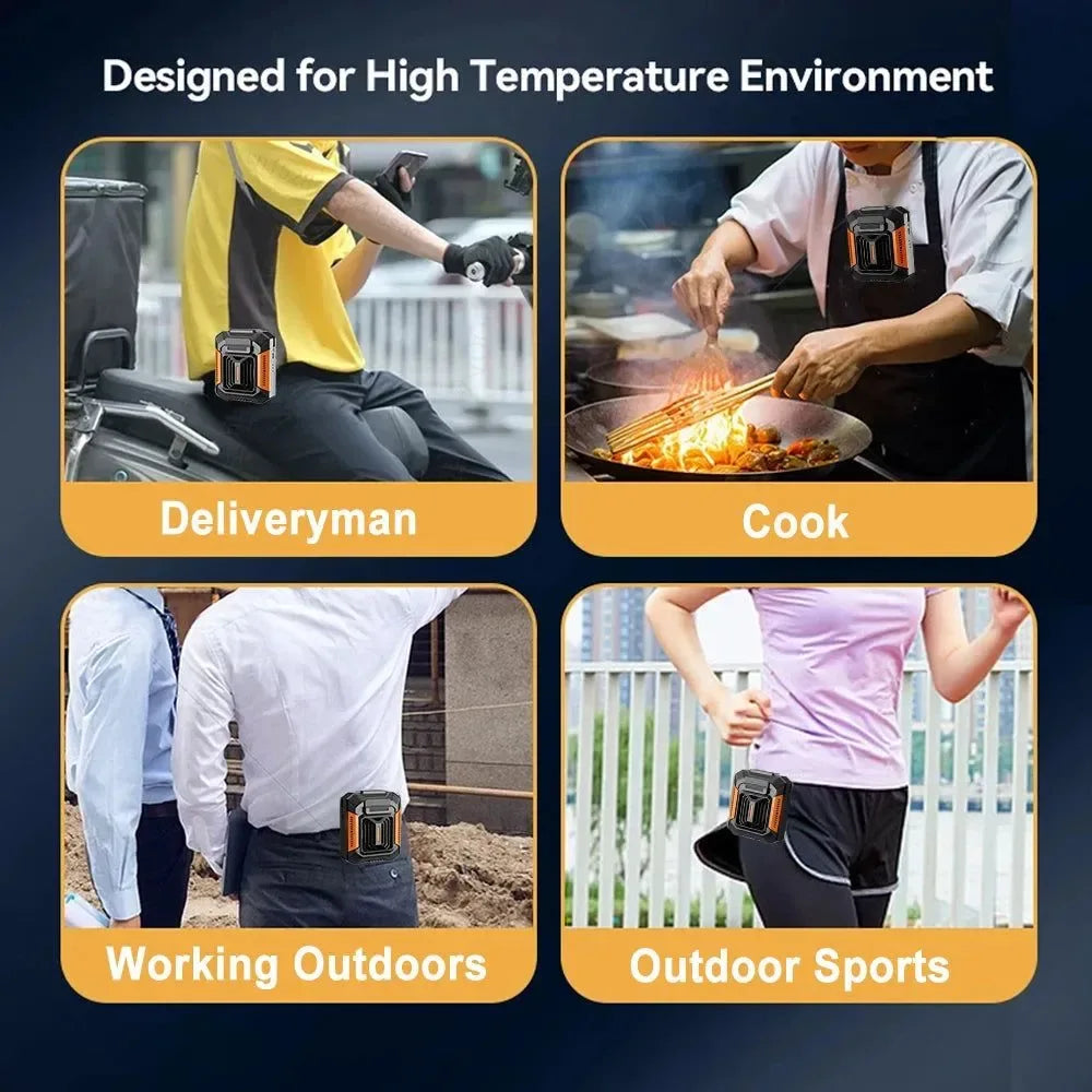 Portable Waist Clip Fan | USB Rechargeable Hanging Fan for Outdoor, Camping, Running, Sports | Kalsten