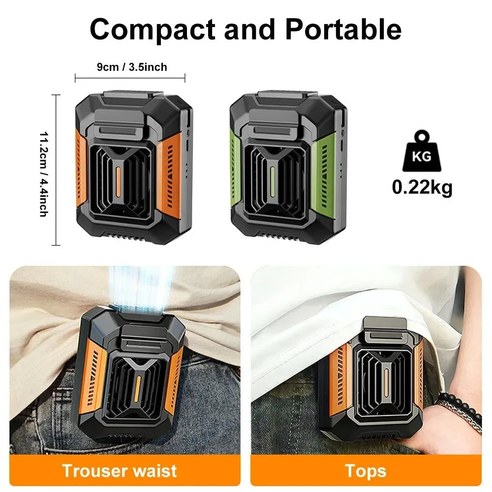 Portable Waist Clip Fan | USB Rechargeable Hanging Fan for Outdoor, Camping, Running, Sports | Kalsten