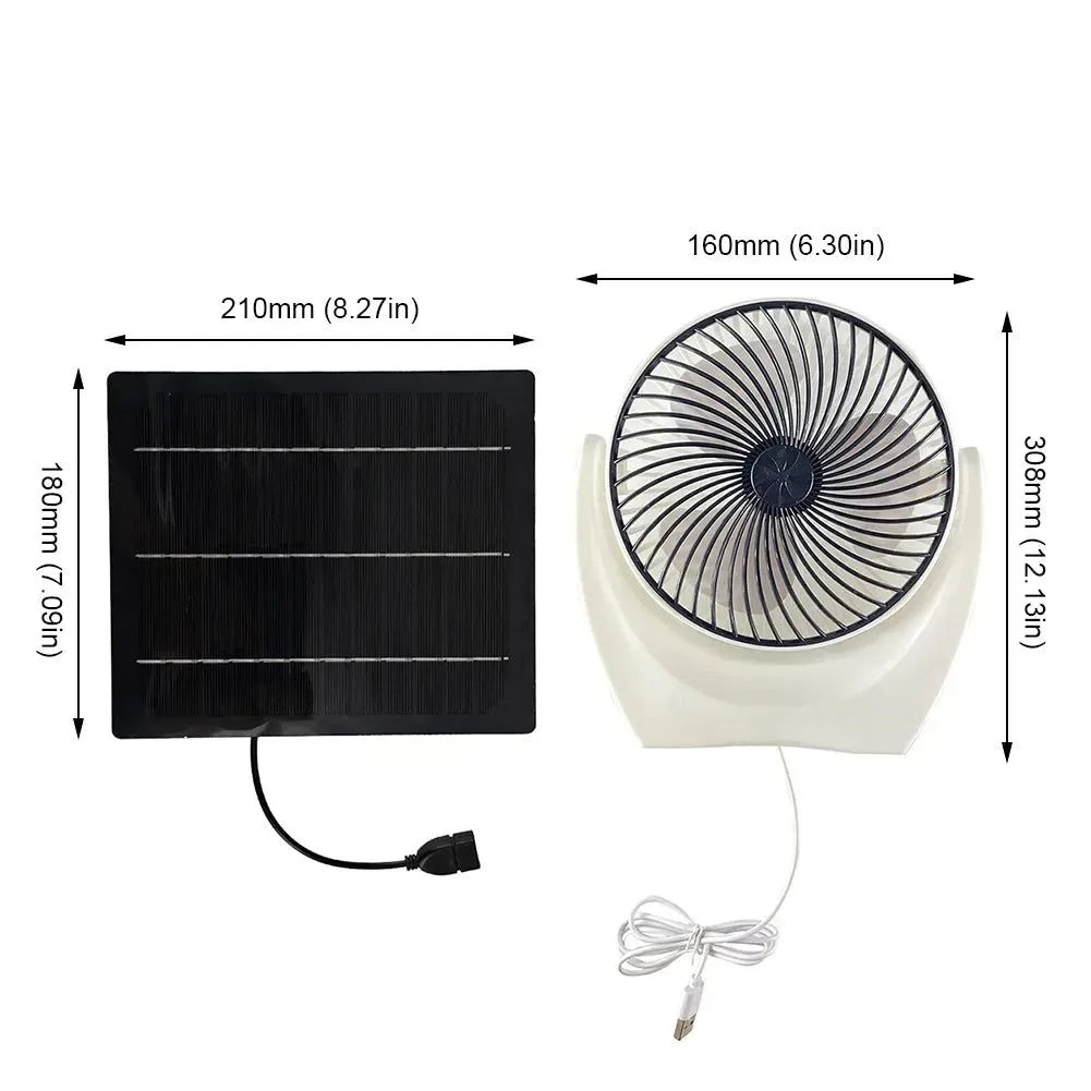 Solar Powered Camping Fan with USB - Portable Solar Fan for Outdoor Camping, Hiking, Fishing, Travel | Kalsten