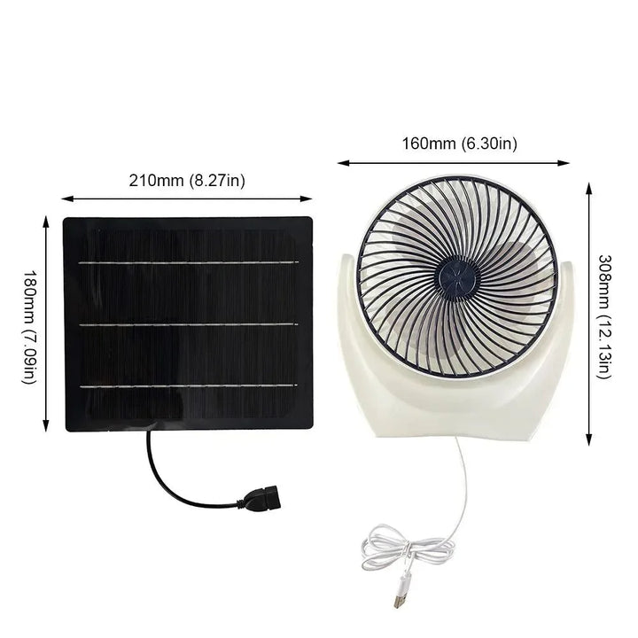 Solar Powered Camping Fan with USB - Portable Solar Fan for Outdoor Camping, Hiking, Fishing, Travel | Kalsten