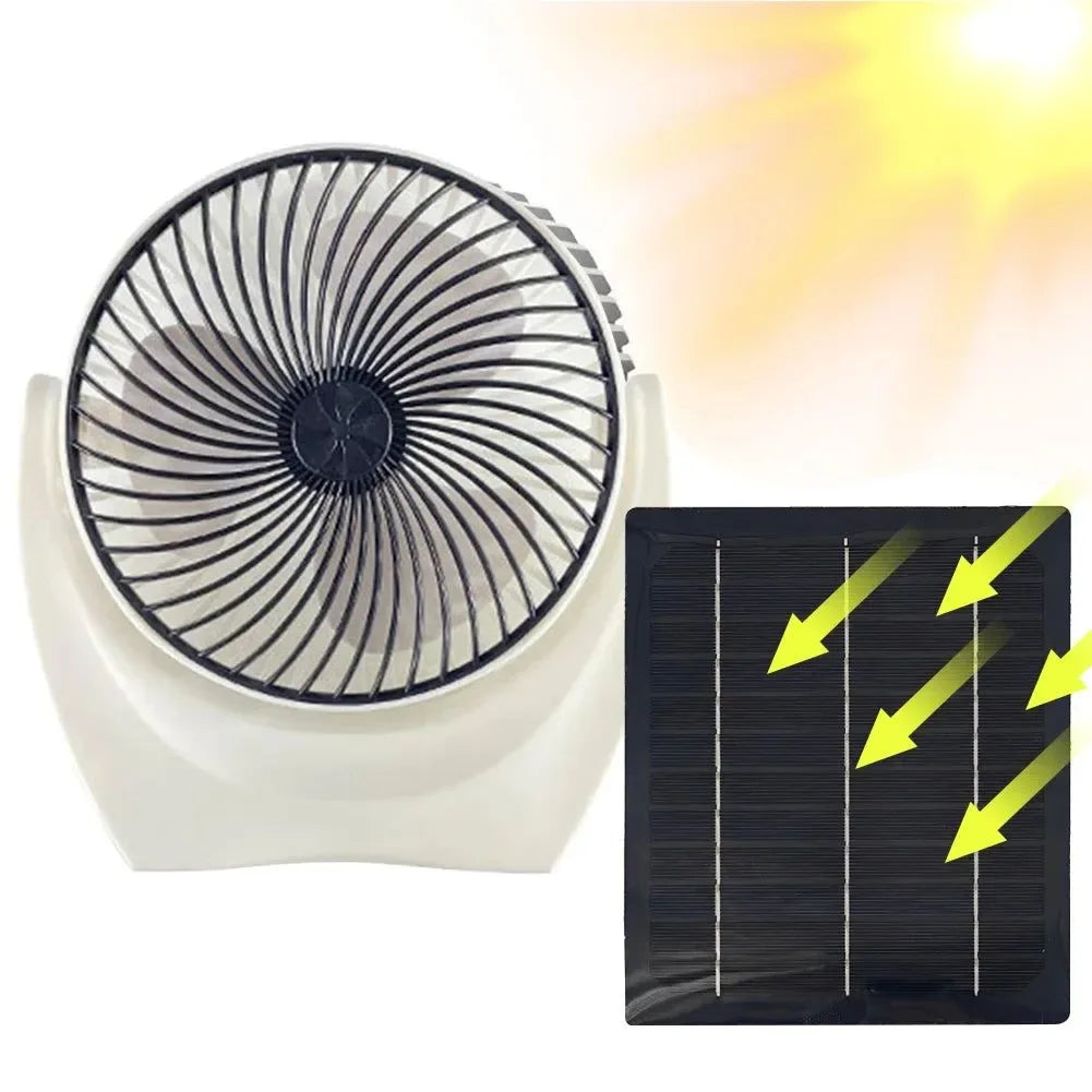 Solar Powered Camping Fan with USB - Portable Solar Fan for Outdoor Camping, Hiking, Fishing, Travel - Trekker Essentials