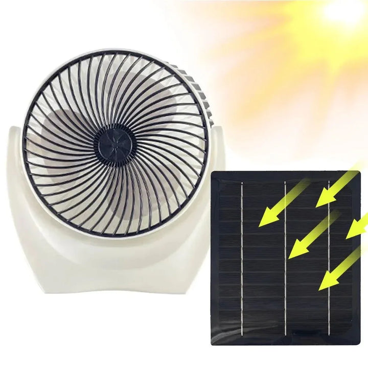 Solar Powered Camping Fan with USB - Portable Solar Fan for Outdoor Camping, Hiking, Fishing, Travel - Trekker Essentials